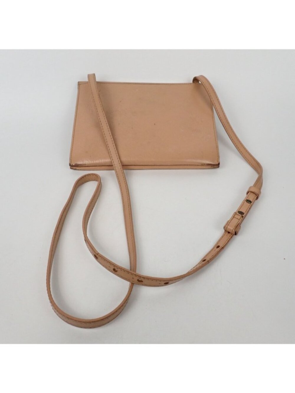 Lucky Brand Leather Fold-Over Crossbody Purse – Tan Cream – Vintage Bag - Picture 3 of 6